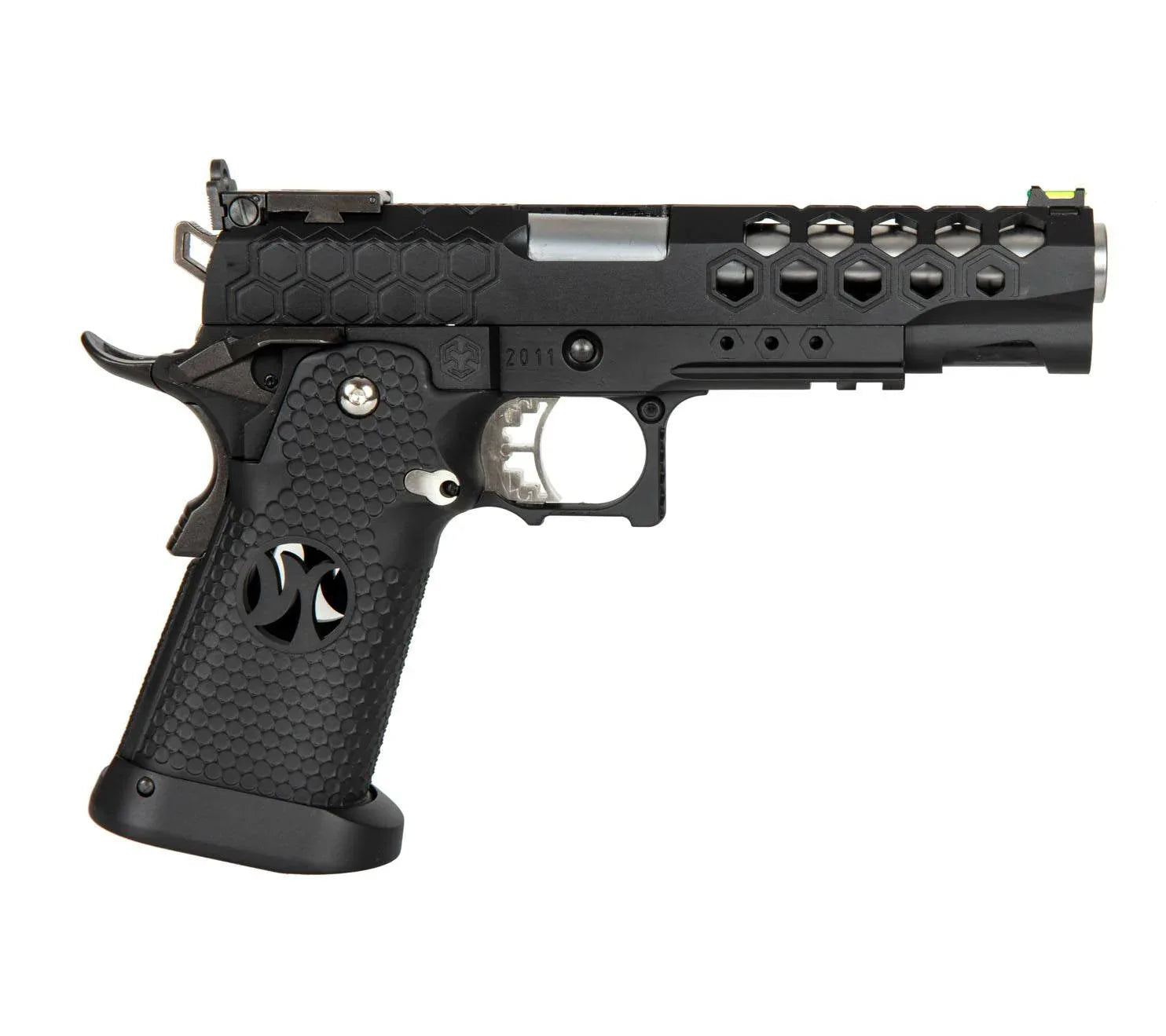 ARMORER WORKS COMPETITION HI-SPEED 5.1 Tactical Pistol with Honeycomb Grip and Custom Slide Design