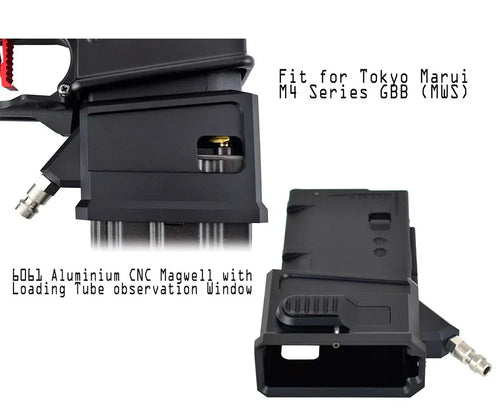 ARMY ARMAMENT M4 HPA ADAPTER with 6061 Aluminum CNC Magwell and loading tube observation window
