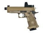 ARMY ARMAMENT R612-5A STACCATO C2 Pistol with Tactical Grip and Optics Mount in Tan Finish
