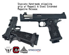 ARMY ARMAMENT R618A STACCATO Airsoft Pistol with stippling grip, magwell, and steel extended magazine release