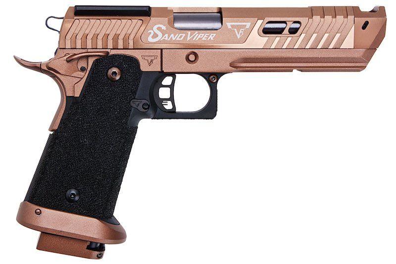 ARMY ARMAMENT TTI SAND VIPER PISTOL with bronze finish and ergonomic grip for precision shooting