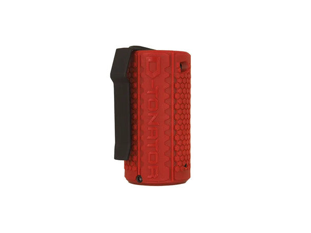 ASG GRENADE STORM D-TONATOR in red, designed for airsoft and tactical use with easy activation.