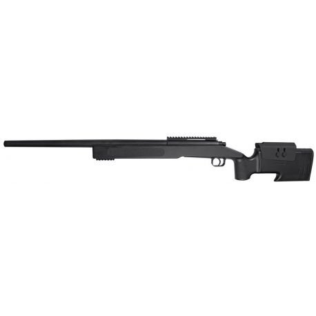 ASG M40 airsoft sniper rifle in black with long barrel and adjustable stock for precision shooting
