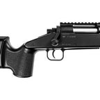 Close-up view of ASG M40 airsoft sniper rifle black stock and trigger area