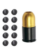 ASG shell cap with a gold top and black base, ideal for explosive accessories in airsoft games
