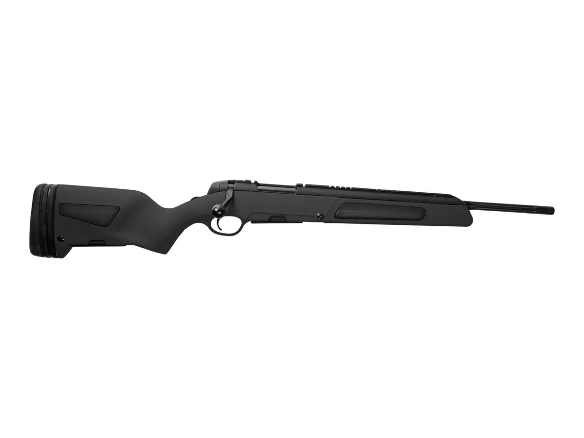 ASG STEYR SCOUT AIRSOFT sniper rifle with a sleek black design and precision engineering features