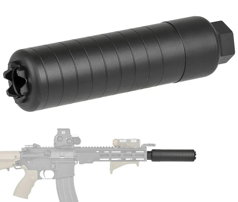 E&C barrel extension airsoft accessory in black for enhanced performance and accuracy