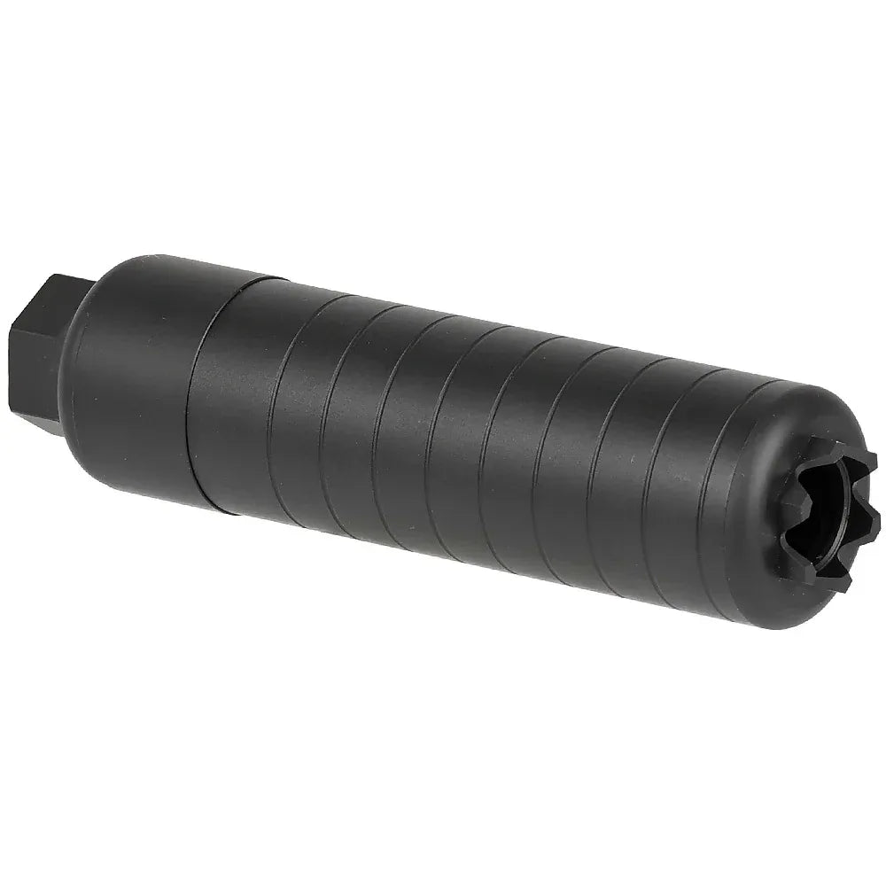 E&C barrel extension airsoft accessory in black for enhanced shooting stability and performance