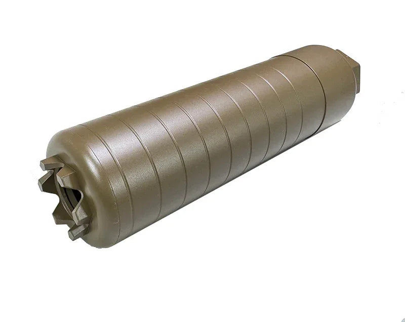 E&C barrel extension airsoft accessory in tan color for improved performance and accuracy