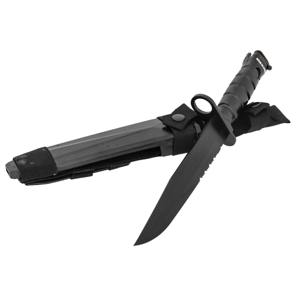 WADSN M10 STYLE TRAINING BAYONET with a black blade and sheath for tactical training use
