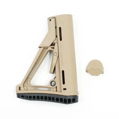 DOUBLE BELL BELL CTR RETRACTABLE Stock in Tan for Airsoft and Tactical Use