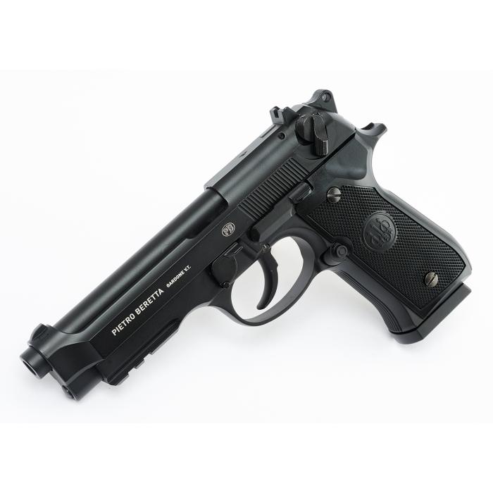 UMAREX black Beretta airsoft pistol with textured grip and detailed metal finish