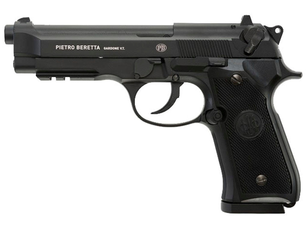 UMAREX Pietro Beretta black airsoft pistol side view with textured grip beretta airsoft