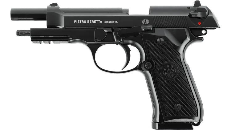 UMAREX Pietro Beretta airsoft pistol in black with detailed grip and metal finish beretta airsoft