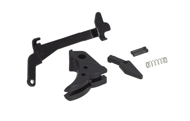 E&C INTERNE TRIGGER SET with black metal components including trigger, lever, spring, and pin