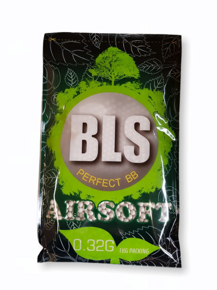 BLS Perfect BB Airsoft BB 0.32g in 1kg packaging for optimal performance in airsoft games