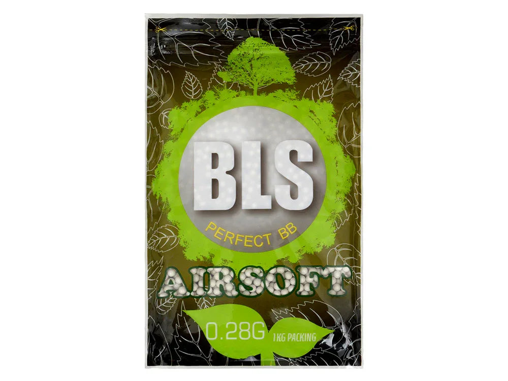 BLS BIO AIRSOFT BBS 0.28g in a 1kg bag for airsoft enthusiasts and gamers