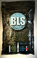 BLS Blue Tracer BBs 1kg bag featuring various weights for airsoft enthusiasts