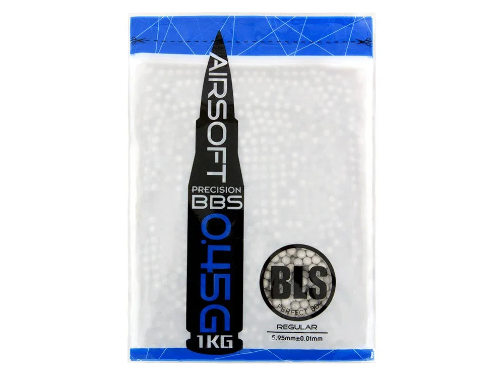 BLS Precision Biodegradable Airsoft BBs 0.45g in 1kg package for eco-friendly airsoft games