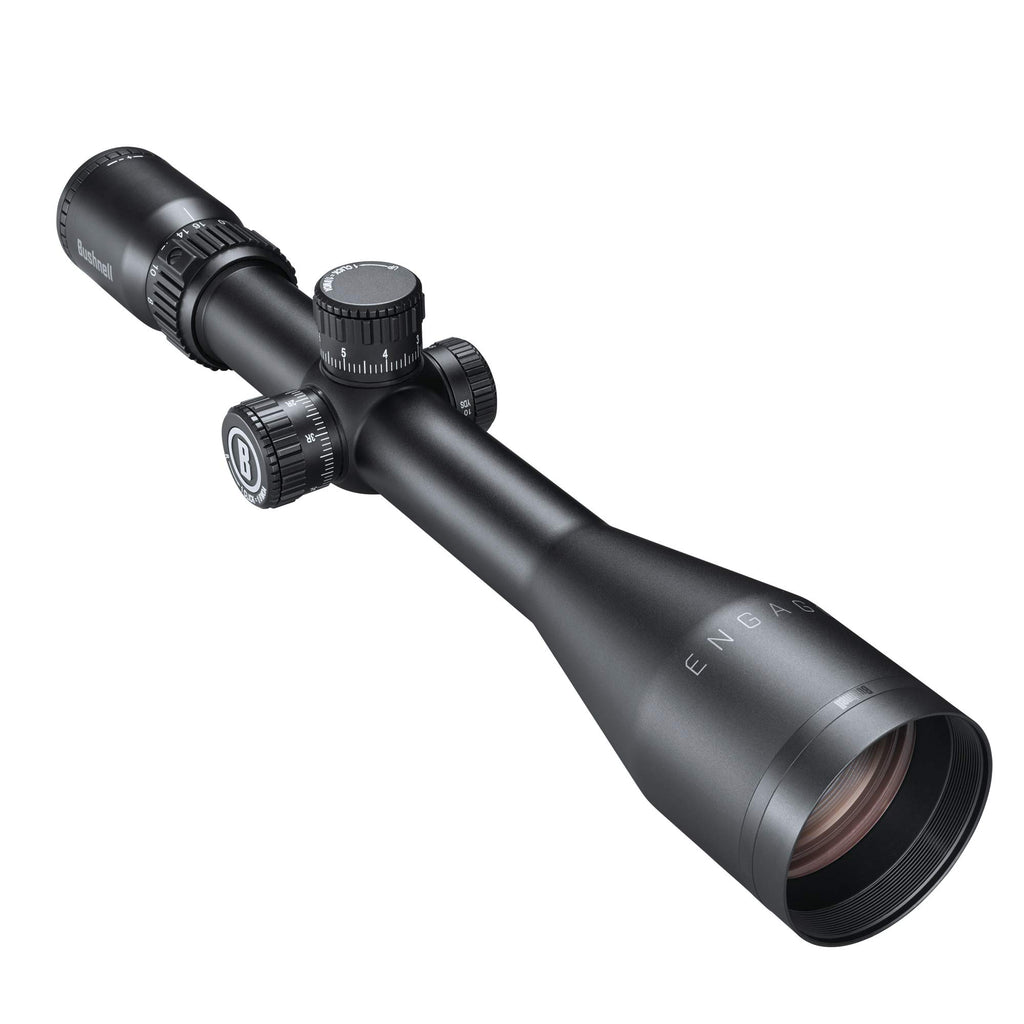 Bushnell 6-24x50 riflescope with high magnification and precision adjustment knobs
