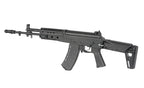 Fusil airsoft ak12 gbbr noir de WELL PRO avec crosse réglable et chargeur transparent