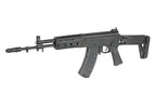 Réplique airsoft ak12 gbbr noire par WELL PRO avec chargeur incurvé et crosse ajustable