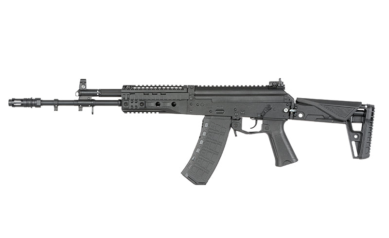 Réplique de fusil airsoft ak12 gbbr noire de WELL PRO avec design réaliste et crosse ajustable