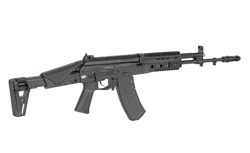 GBBR airsoft ak12 gbbr noir de WELL PRO avec crosse pliable et système réaliste