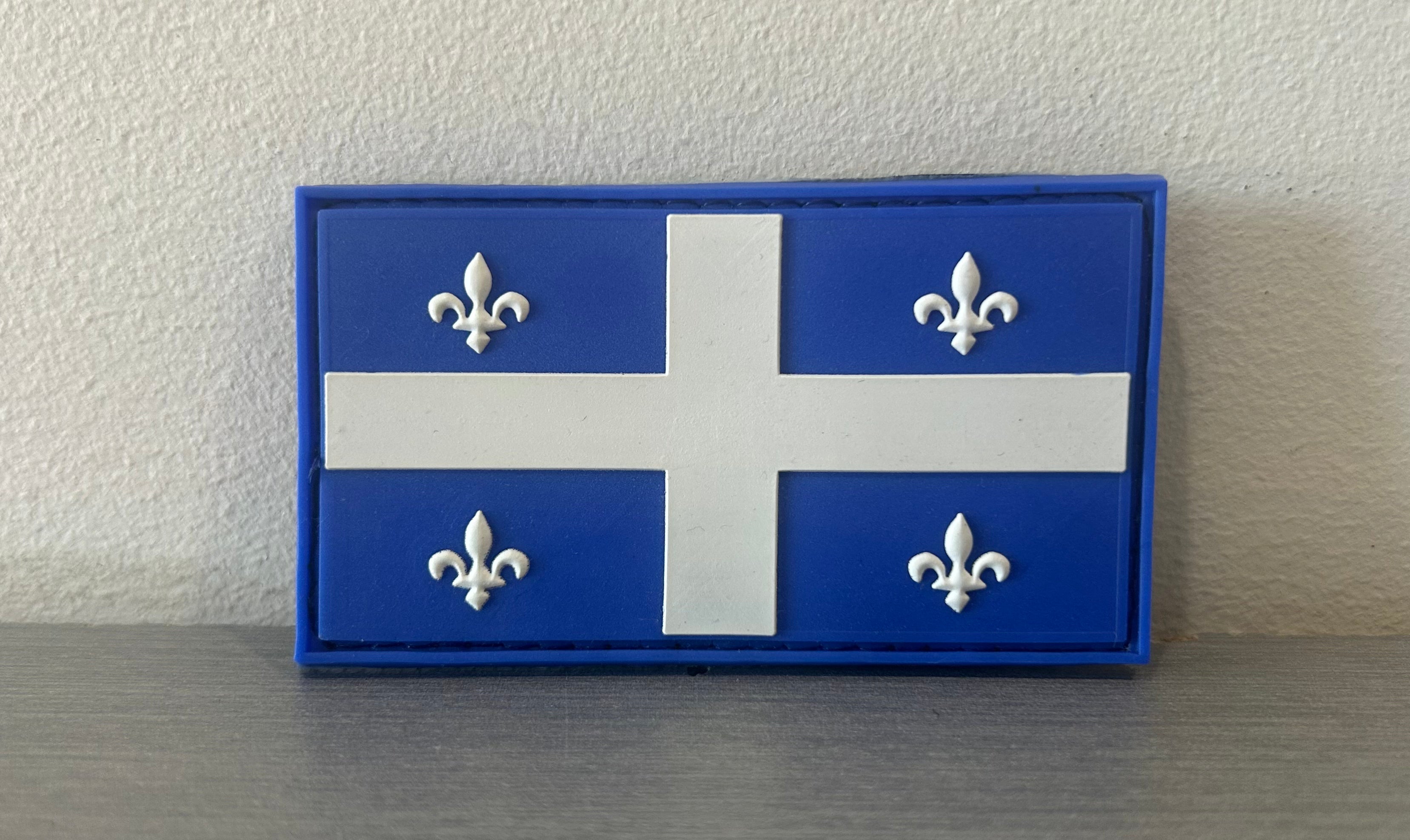 District Airsoft Quebec Flag Patch with 3D Design and Velcro Backing for Easy Attachment