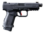 CYBERGUN CANiK TP9 ELITE pistol featuring a sleek black design and ergonomic grip