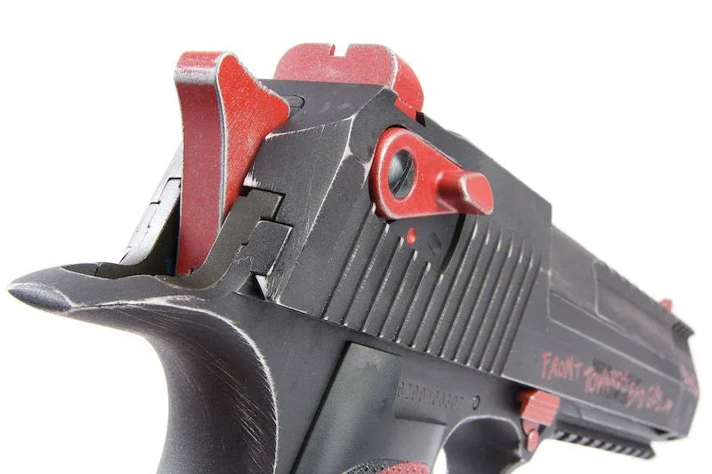 CYBERGUN DESERT EAGLE DEADPOOL GBB AIRSOFT with detailed red accents and realistic design features
