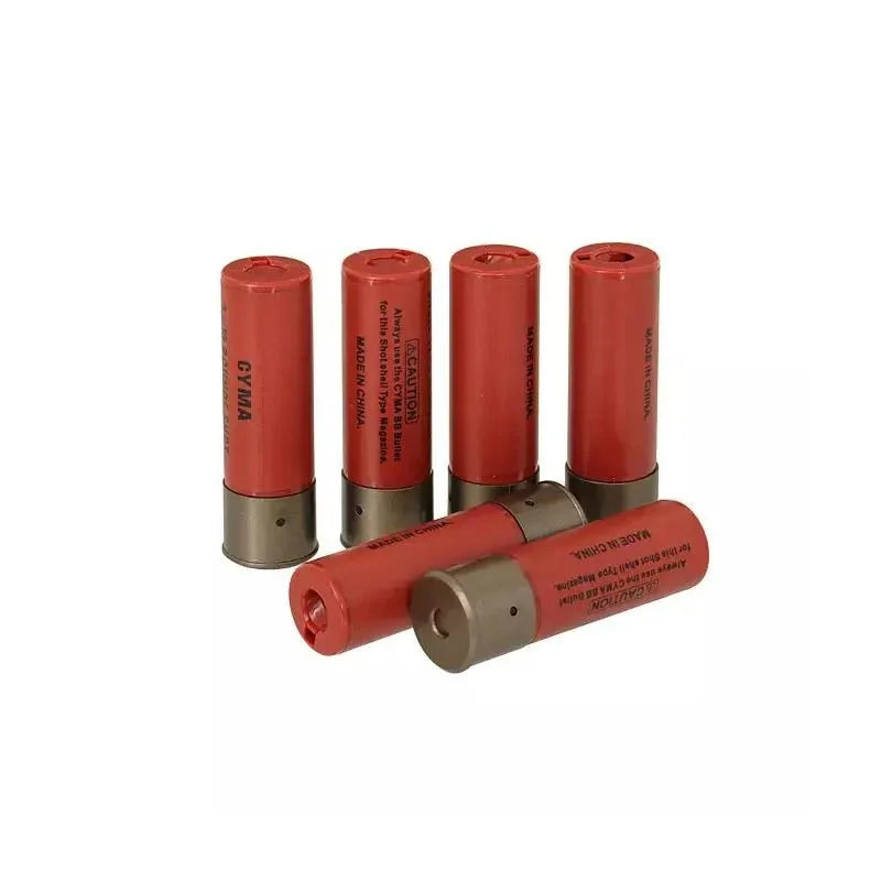 CYMA Airsoft Shotgun Shells Pack of Five Red Shells for Airsoft Games and Tactical Activities