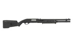 CYMA CM 355 LM airsoft shotgun black pump action synthetic stock with long barrel and forend grip