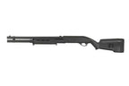 CYMA CM 355 LM airsoft shotgun black pump action with polymer stock and foregrip for tactical skirmish