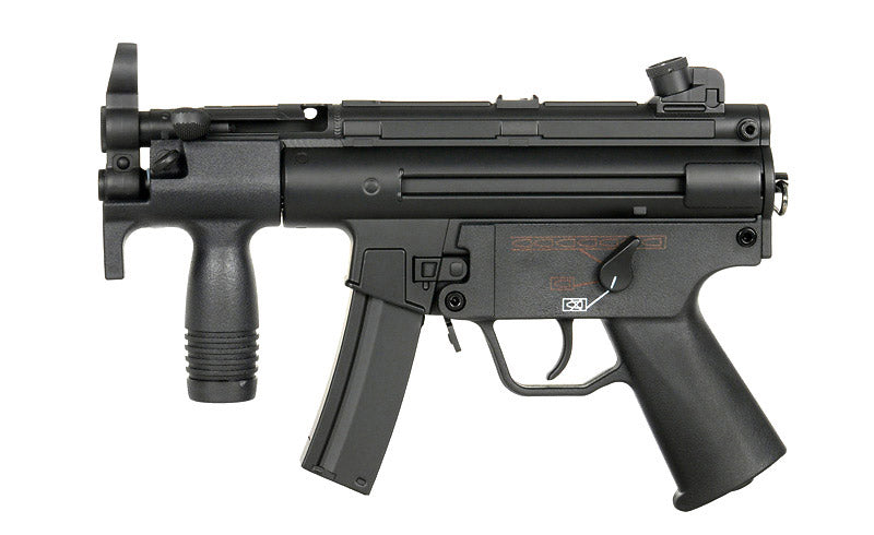 CYMA MP5K airsoft gun AEG compact black submachine replica with vertical foregrip and magazine