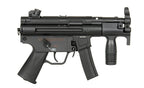 CYMA MP5K airsoft gun compact AEG replica in black with vertical foregrip and detachable magazine
