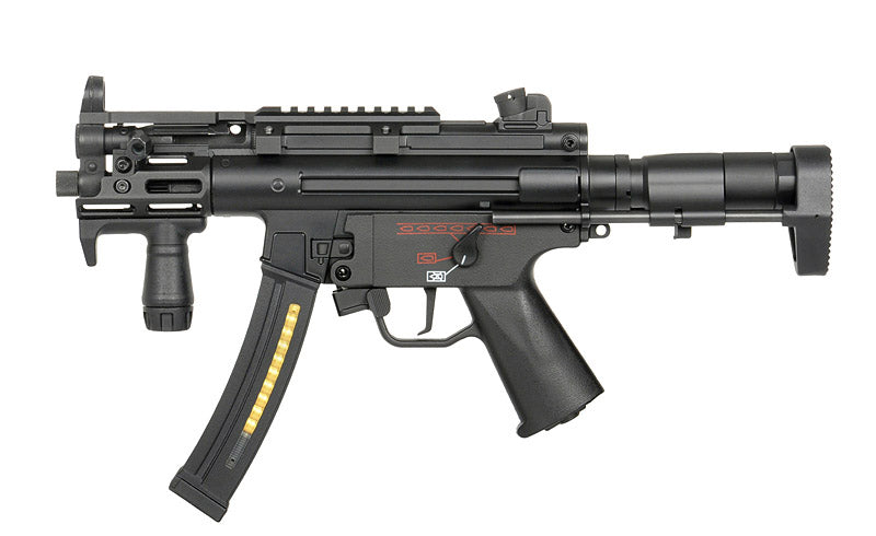 CYMA Platinum MPA PDW airsoft gun compact black AEG submachine pistol with folding stock and foregrip