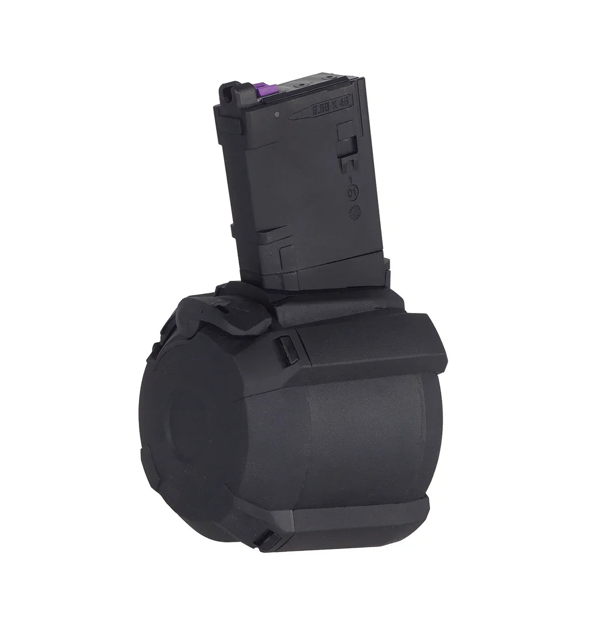 CYMA M4 GBB DRUM MAGAZINE in black for enhanced airsoft performance and extended gameplay