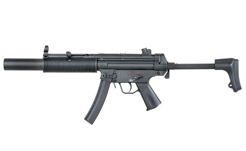 CYMA black cyma mp5 AEG AIRSOFT gun with suppressor and folding stock for airsoft games
