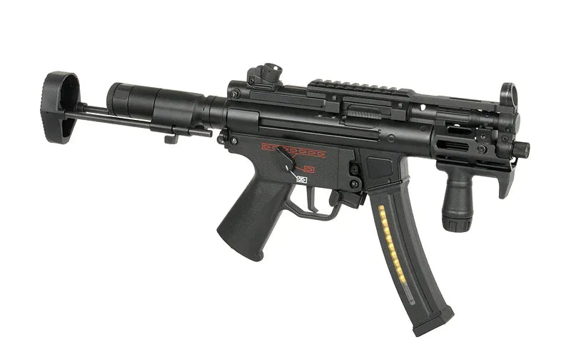CYMA PLATINUM MP5 PDW airsoft gun with adjustable stock and tactical accessories