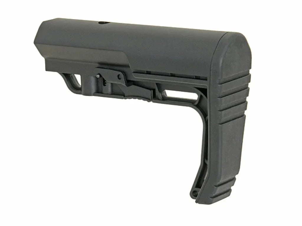DOUBLE BELL MFT Adjustable Stock for Airsoft Guns in Black with Ergonomic Design