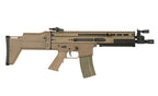 DOUBLE BELL MK16 SCAR-L Airsoft Rifle with Tan Finish and Adjustable Features for Outdoor Play