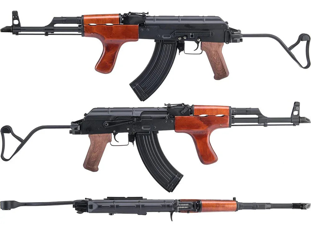 DOUBLE BELL RK-AKMS AEG AIRSOFT rifle with realistic detailing and wood-style accents