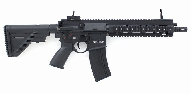 Double Bell DB-416 A5 airsoft gun AEG black rifle replica with adjustable stock picatinny rails and detachable magazine