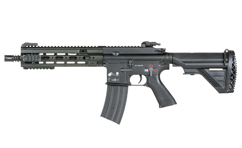 Double Bell DB-416D airsoft rifle AEG full metal M4 style with green handguard and adjustable stock