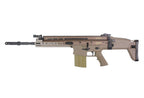 Double Bell SCAR-H airsoft rifle tan full size AEG with folding stock and detachable magazine for skirmish play