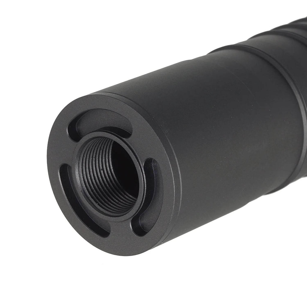 5KU DTKP HEXAGONAL MOCK AIRSOFT SILENCER in Black with Threaded End for Easy Attachment