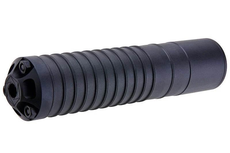 5KU DTKP Hexagonal Mock Airsoft Silencer in Matte Black, designed for airsoft guns and tactical accessories