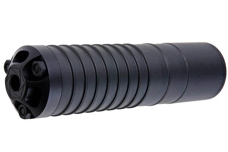 5KU DTKP HEXAGONAL MOCK AIRSOFT SILENCER in black with a textured design for enhanced realism