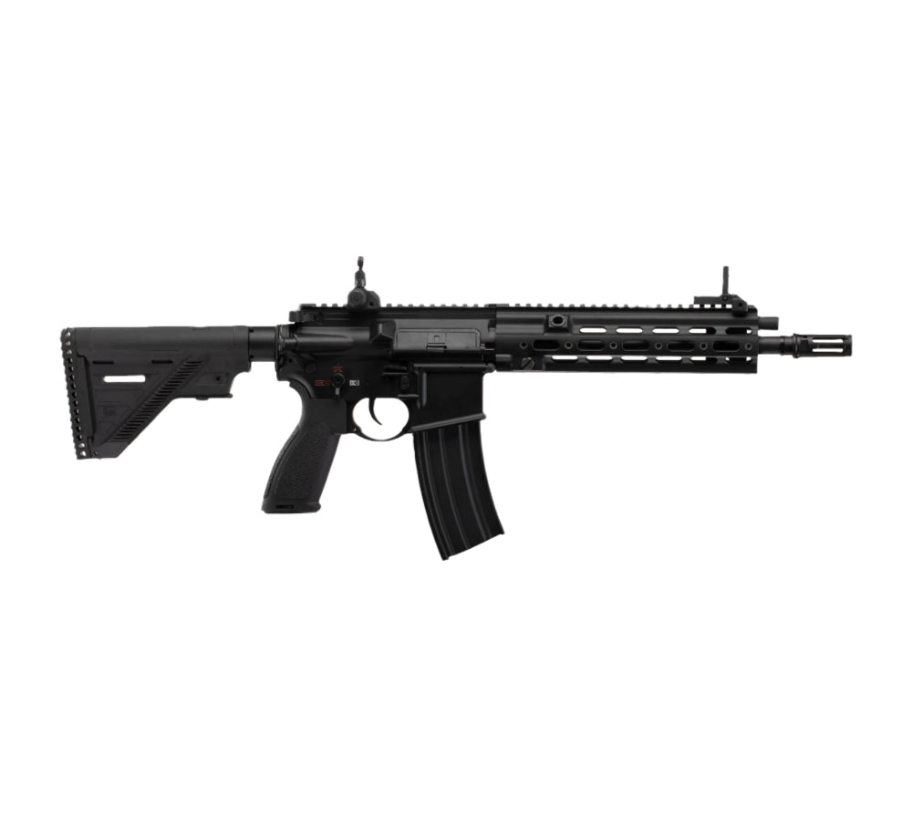 E&C HK416 A5 airsoft rifle AEG full metal body adjustable stock railed handguard black finish